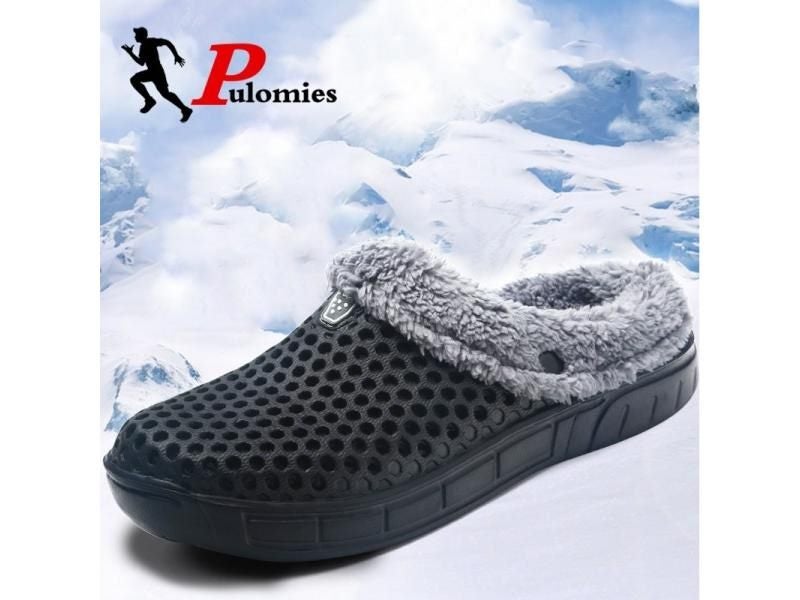 PULOMIES Men And Women Winter Slippers Fur Slippers Warm Fuzzy Plush Carousel 2