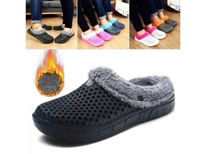 PULOMIES Men And Women Winter Slippers Fur Slippers Warm Fuzzy Plush Carousel 1