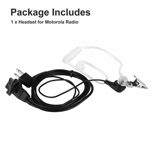 2 Pin MIC Walkie Talkie Earpiece Headset For Moto Radio Carousel 7
