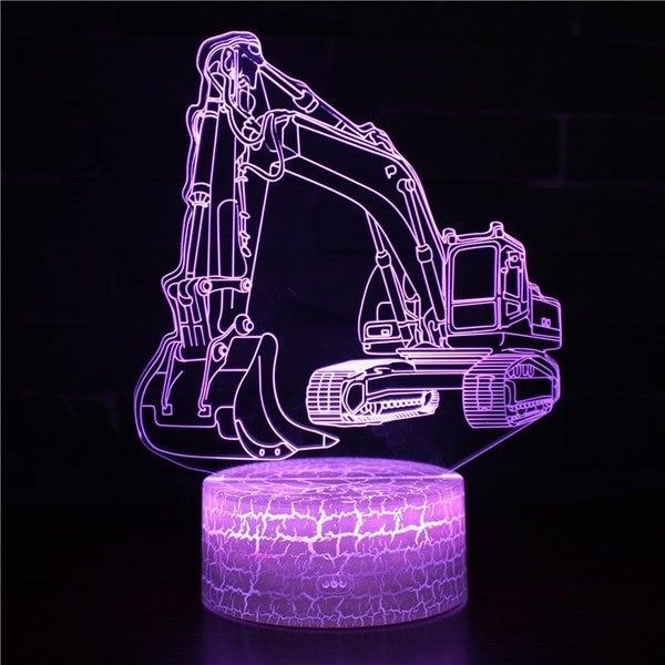 Digger 3D Night Lamp LED Light, Power By USB, 7 Changeable color Carousel 1