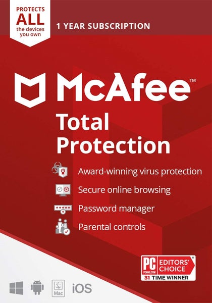 Mcafee Total Protection - Unlimited Devices - 1 Year Carousel 1