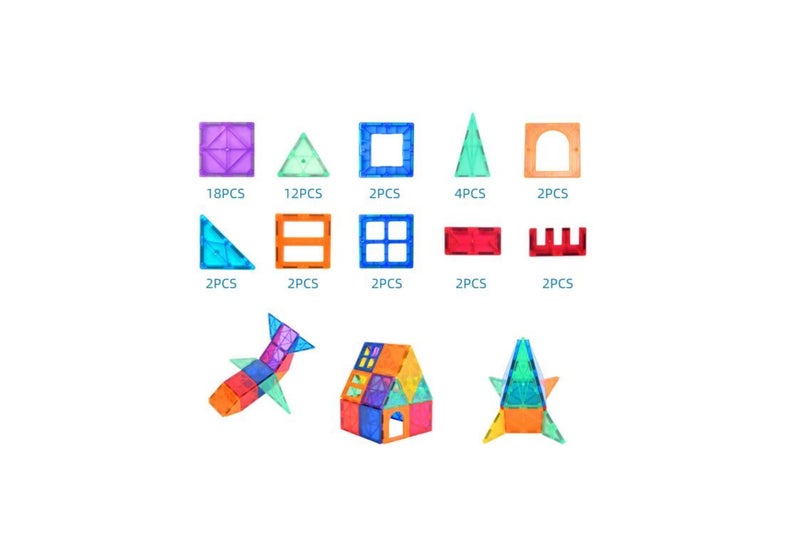 PTN 48pcs Magnetic Tiles Kids Magnet Toys STEM Construction Building Set Carousel 2