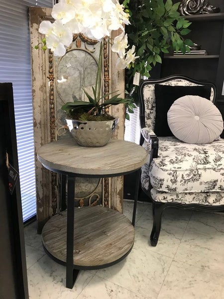 50% off Round 2 Tiers Mud Grey Side Table Carousel 1