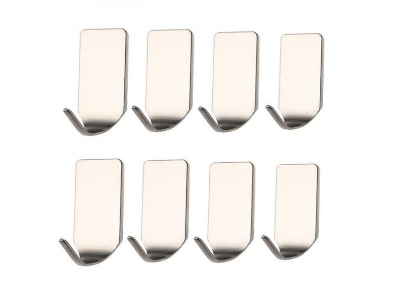 8 Pcs Bathroom Towel Wall Hooks Kitchen Stainless Steel Strong Suction Key Hat Carousel 1
