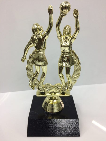 netball double trophy with engraving Carousel 1
