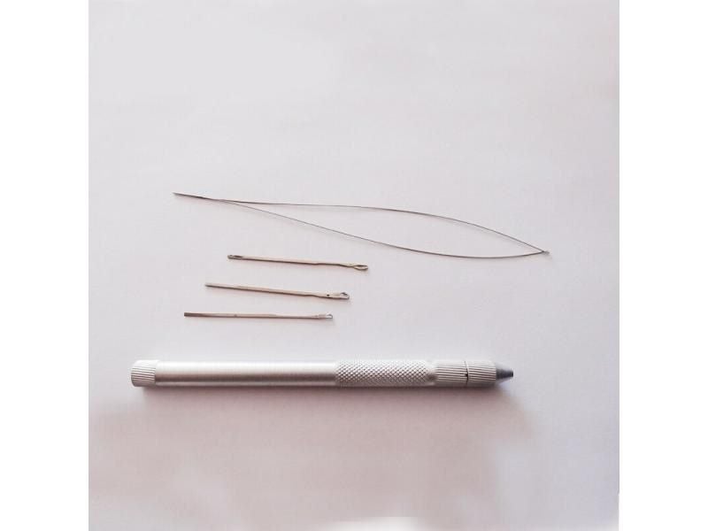 1Pcs Metal Wig Making Tool Ventilation Handle Pulling Weaving Needles Micro Carousel 2