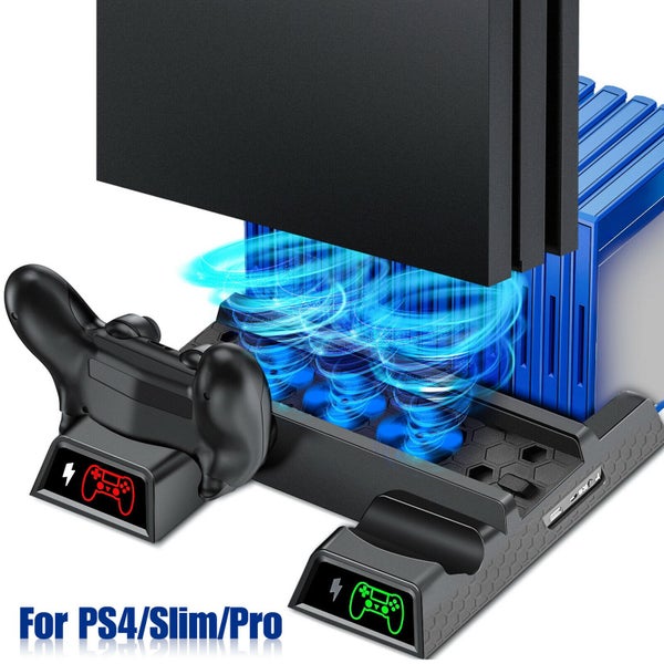 Vertical Stand Controller Charging Dock Cooling Fan Station for PS4 Pro/Slim