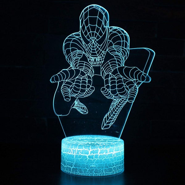 Spiderman 3D Night Lamp LED Light, Power By USB, 7 Changeable color Carousel 2