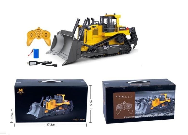 RC Bulldozer, Remote Control Bulldozer, 1:16, 2.4G, 9CH, Alloy Carousel 12
