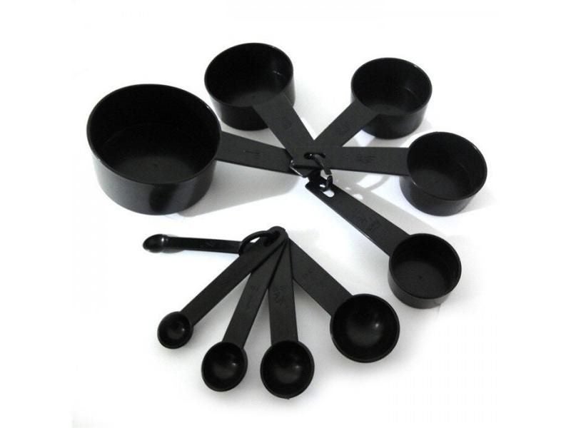 Black Plastic Measuring Cups 10pcs/lot Measuring Spoon Kitchen Tools Measuring Carousel 1