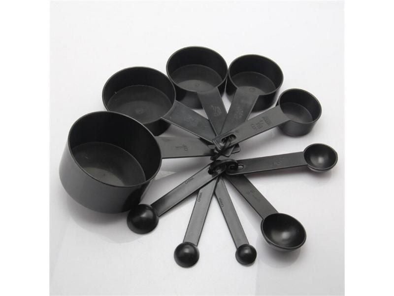 Black Plastic Measuring Cups 10pcs/lot Measuring Spoon Kitchen Tools Measuring Carousel 2