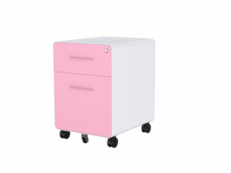 2 Drawers Mobile File Cabinet - Pink Carousel 1