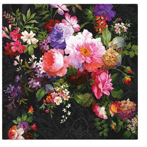 Paw Lunch Napkins 33cm Pack Of 20 | 3 Ply | Roses On Velvet Carousel 1