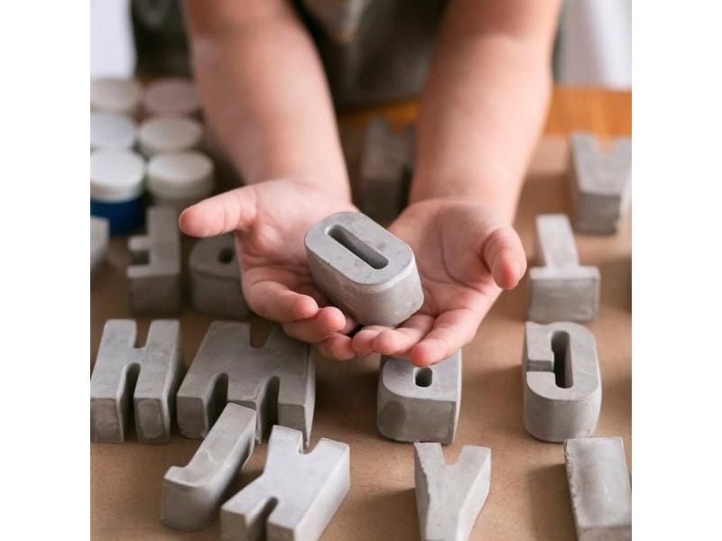 Concrete English Letters Molds Plaster Number Concrete Capital Letter Candle Carousel 2