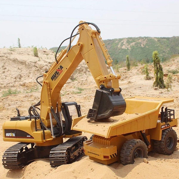 HUINA 1540 1:18 Remote Control Dump Truck, 6 Channel, 2.4GHZ, Alloy,rechargeable Carousel 14
