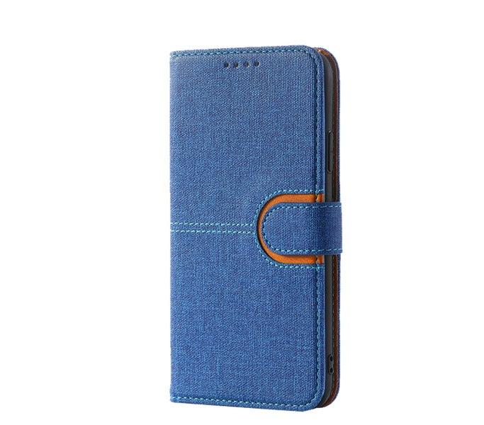 Samsung galaxy a33 5g PU leather wallet case canvas finish combined blue Carousel 2