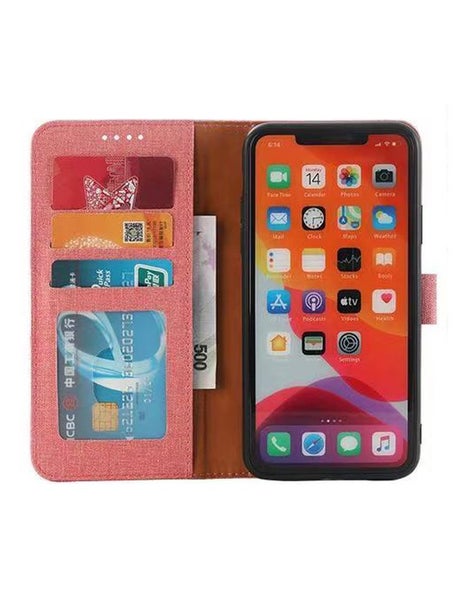 Galaxy M33 5g PU leather wallet case canvas finish combined pink Carousel 3