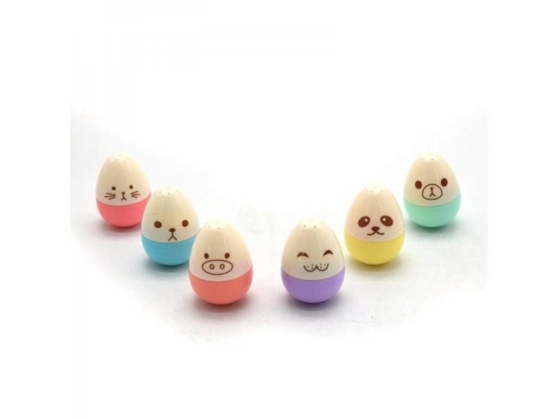 6Pcs/Lot Mini Egg Modeling Highlighter With Kawaii Smiley Faces For Students Carousel 1