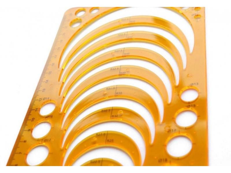XRHYY 2pcs Plastic Orange Circle Radius Arc Stencil Measuring Template Carousel 1