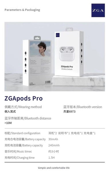 ZGA EarPods Pro, Wireless Earbuds. High Quality, Airpod Pro Carousel 9