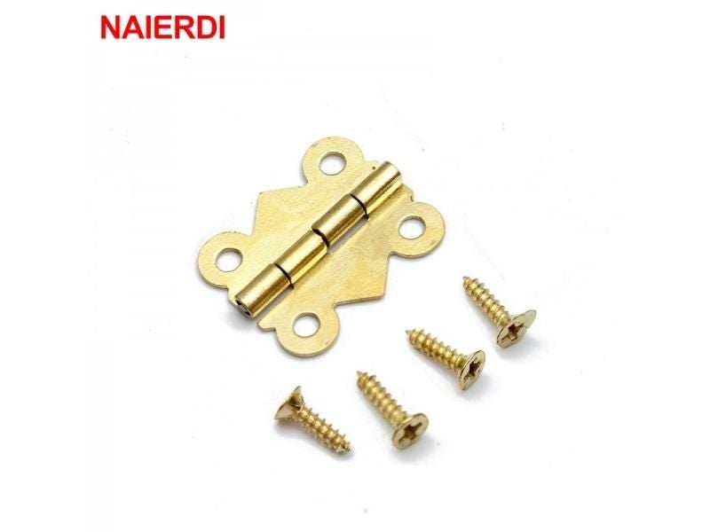 10pcs NAIERDI Mini Butterfly Door Hinges 20mm X17mm Bronze Cabinet Drawer Carousel 1