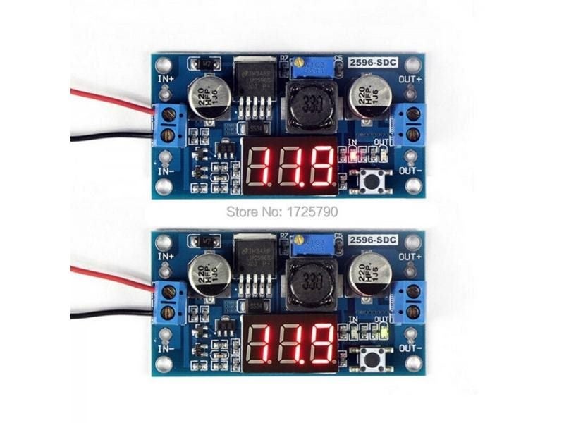 2pcs/lot LM2596 Adjustable Voltage Regulated Power Supply Converter DC-DC Step Carousel 1