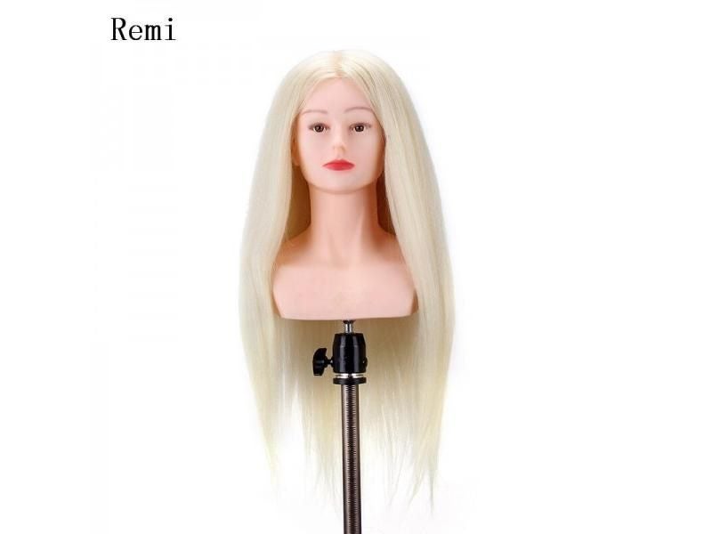 100% Real Human Hair Mannequin Head Doll 22" Blonde Great Quality Natural Hair Carousel 2