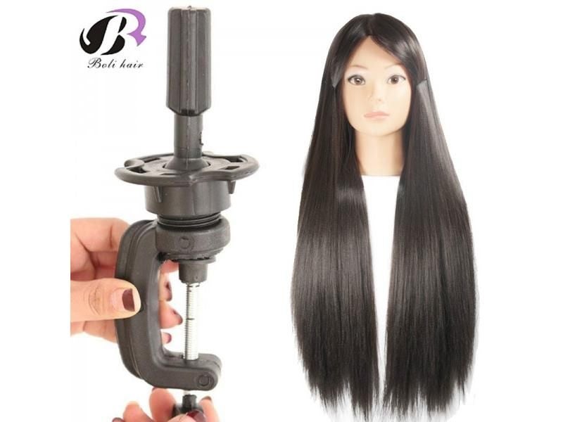 ! 26" Mannequin Head Hair Yaki Synthetic Maniqui Hairdressing Doll Heads Carousel 1