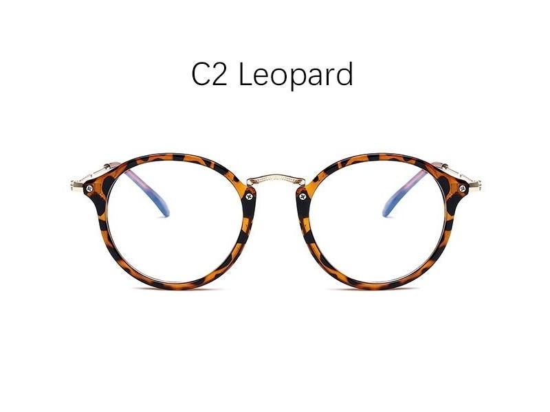 Round Anti Blue Light Glasses Frame Women Transparent Computer Spectacles Carousel 1