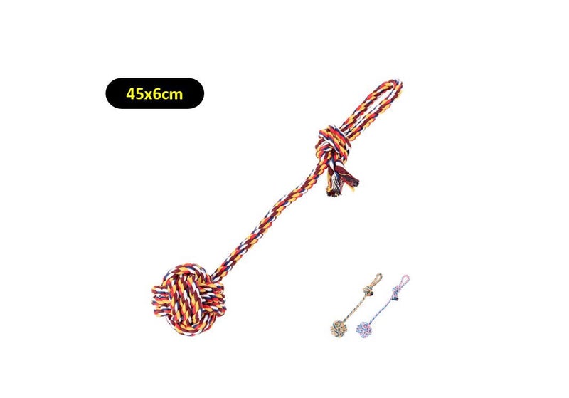 PTN 45cm Knot Cotton Rope Pet Toys Puppy Dog Cat Teeth Cleaning Chew Training Carousel 1