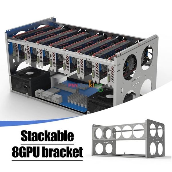 Stackable Open Mining Rig Frame Set Mining Case for 6GPU/8GPU Carousel 2