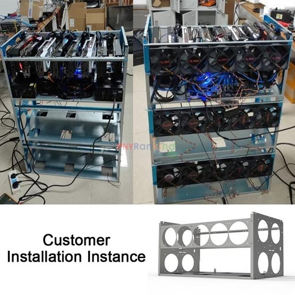 Stackable Open Mining Rig Frame Set Mining Case for 6GPU/8GPU Carousel 8