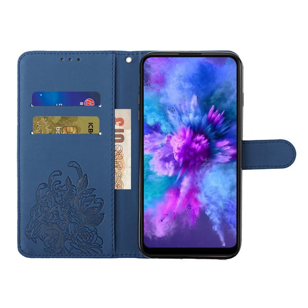 Redmi 13c embossed PU leather wallet case floral & tiger navy Carousel 6