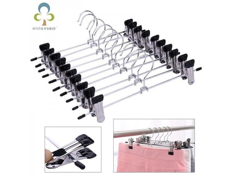 5Pcs/Lot Hangers For Clothes Stainless Steel Clip Stand Hanger Pants Skirt Kid Carousel 1