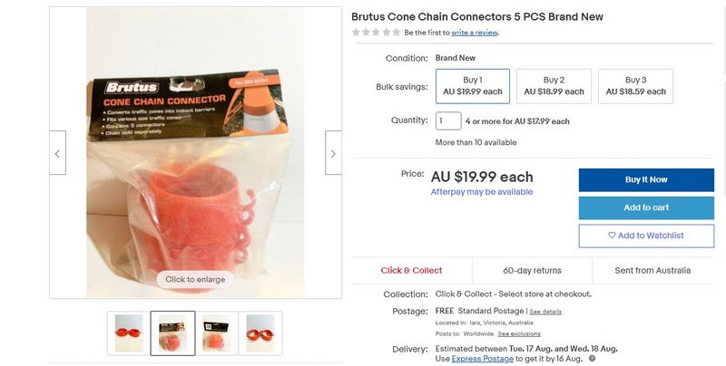 95% OFF New 5 Piece Cone Chain Connectors (Fits Various Size Traffic Cones) Carousel 2