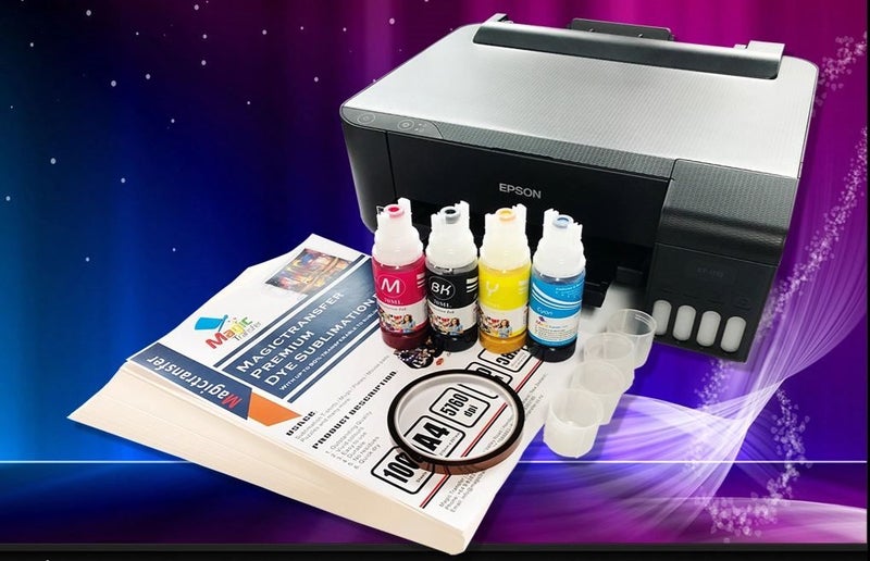 A4 size Sublimation Printer-Starter Kits- comes with premier ink, paper and tape Carousel 1