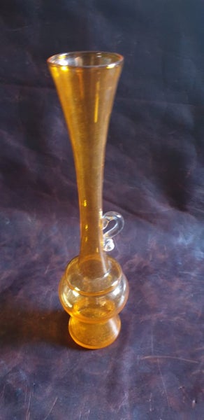 Vintage Handblown Orange Art Glass Jug/Vase Carousel 1