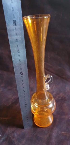 Vintage Handblown Orange Art Glass Jug/Vase Carousel 2