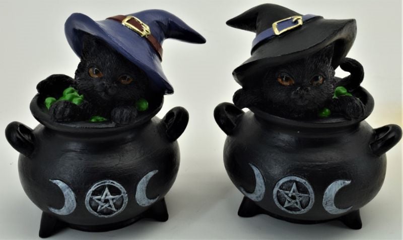 ornament - Black Cat In Cauldron (Set of 2) Carousel 1