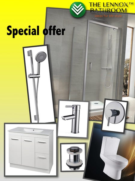 SALE Bathroom Combo With Misty 900mm Free Standing Vanity - Lennox Carousel 1