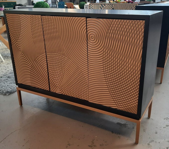 Ezzie Sideboard /Buffet - Gold 3 door W120 *40% OFF* Last Stocks Carousel 2