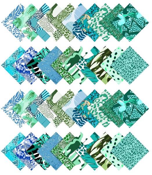 Soimoi 40Pcs Animals Print Cotton Precut Fabrics For Quilting Craft Strips Carousel 2