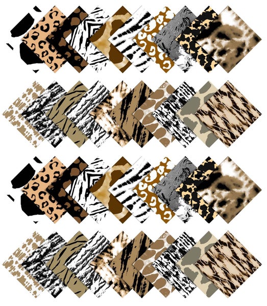 Soimoi 40Pcs Animals Print Cotton Precut Fabrics For Quilting Craft Strips Carousel 2