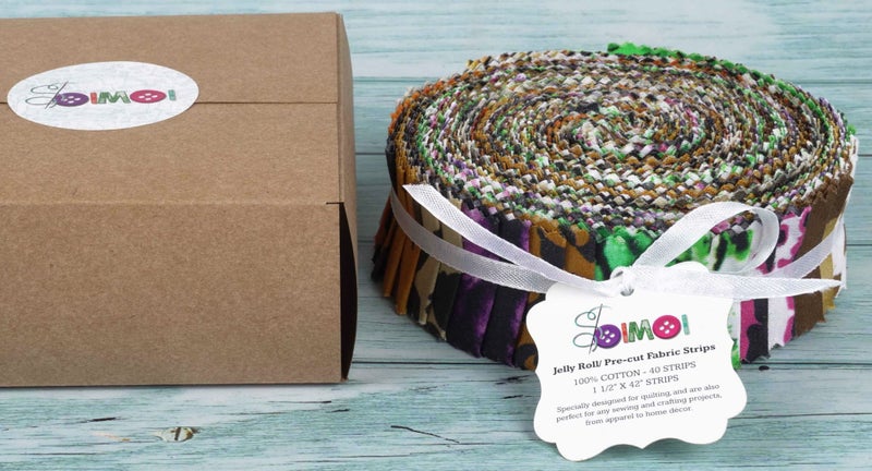 Soimoi 40Pcs Animals Print Cotton Precut Fabrics For Quilting Craft Strips Carousel 1