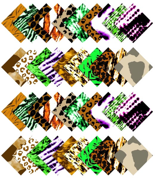Soimoi 40Pcs Animals Print Cotton Precut Fabrics For Quilting Craft Strips Carousel 2
