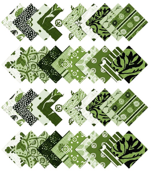 Soimoi 40Pcs Block Print Cotton Precut Fabrics For Quilting Craft Strips Carousel 2