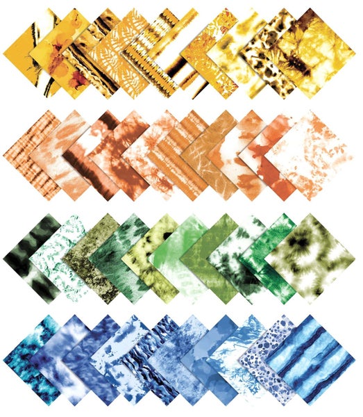 Soimoi 40Pcs Tie Dye Print Cotton Precut Fabrics For Quilting Craft Strips Carousel 2