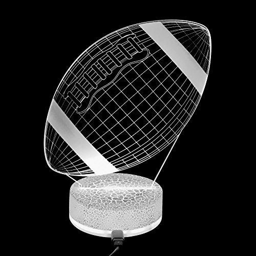Rugby 3D Night LED Light, Power By USB, 7 Changeable color Carousel 7