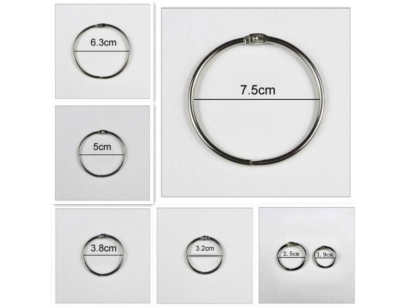 4Pcs/lot Metal Ring Binder 15 - 75mm DIY Albums Hoops Office Binding Supplies Carousel 2