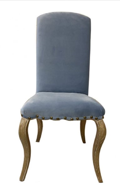 LAST SET OF 5 - Cathy Upholstery dining chair - BLUE Velvet *Floor Models Carousel 1